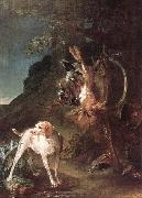 Game Still-Life with Hunting Dog jean-Baptiste-Simeon Chardin